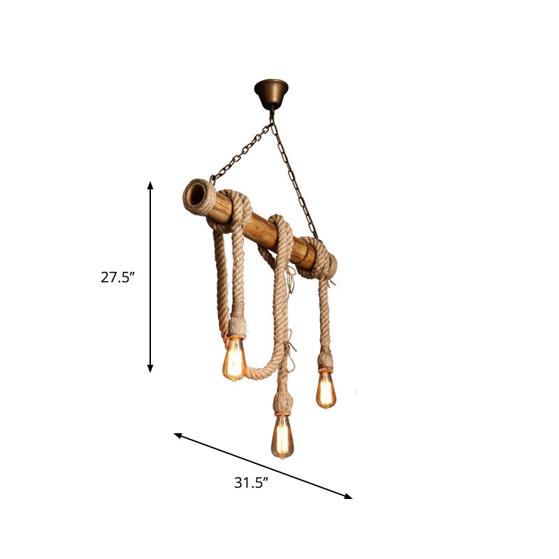 Industrielle Bambus Deckenlampe, verstellbar. Einzigartige Boho-Beleuchtung für Ihr Zuhause.