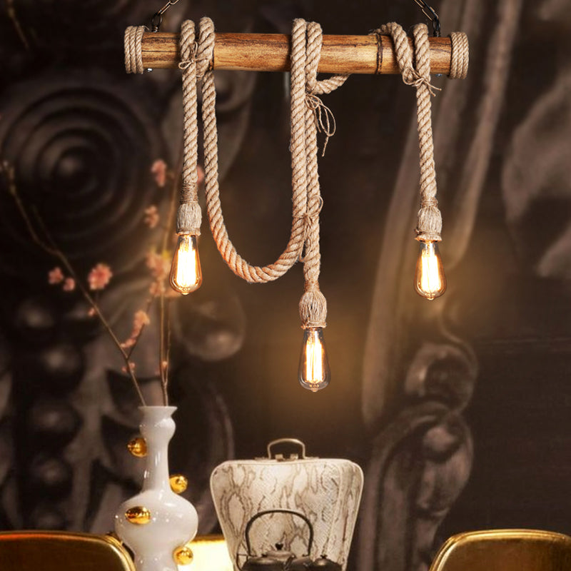 Industrielle Deckenlampe aus Bambus, verstellbar. Naturdesign-Beleuchtung für Ihr Zuhause.