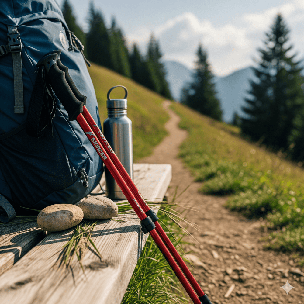 Robuste Trekkingstöcke aus Aluminium, faltbar und leicht für jedes Outdoor-Abenteuer.