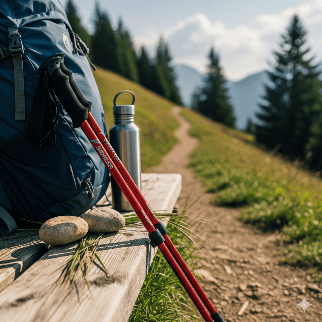 Robuste Trekkingstöcke aus Aluminium, faltbar und leicht für jedes Outdoor-Abenteuer.