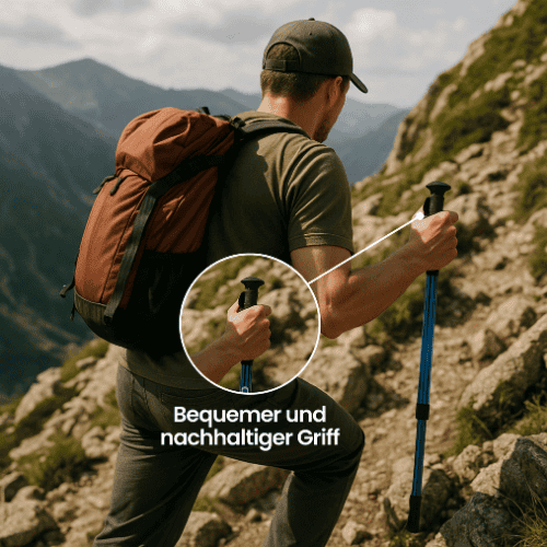 Leichte Outdoor-Stöcke, faltbar und kompakt, perfekt für Rucksackreisen und Wandern.