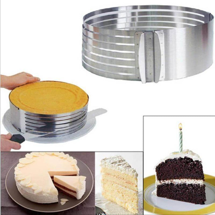 Mit diesem verstellbaren Edelstahl Tortenschneider Kuchenschichten präzise und einfach auf gleiche Höhe schneiden.