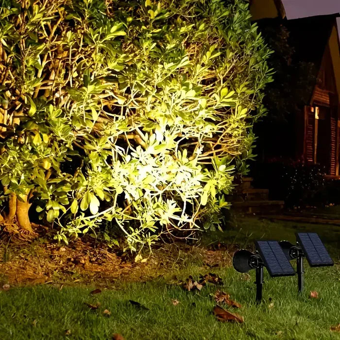 Solar-Wegleuchte & Gartenstrahler mit einstellbarem Lichtkopf, wetterfeste LED Außenbeleuchtung.
