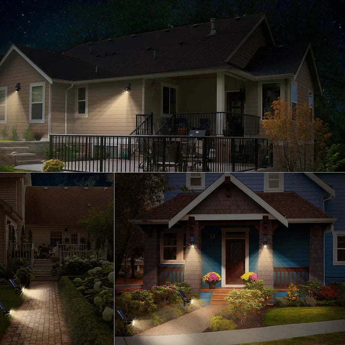 Wetterfester LED Solar-Außenstrahler, langlebige Technologie für Garten, Wege & Auffahrt.