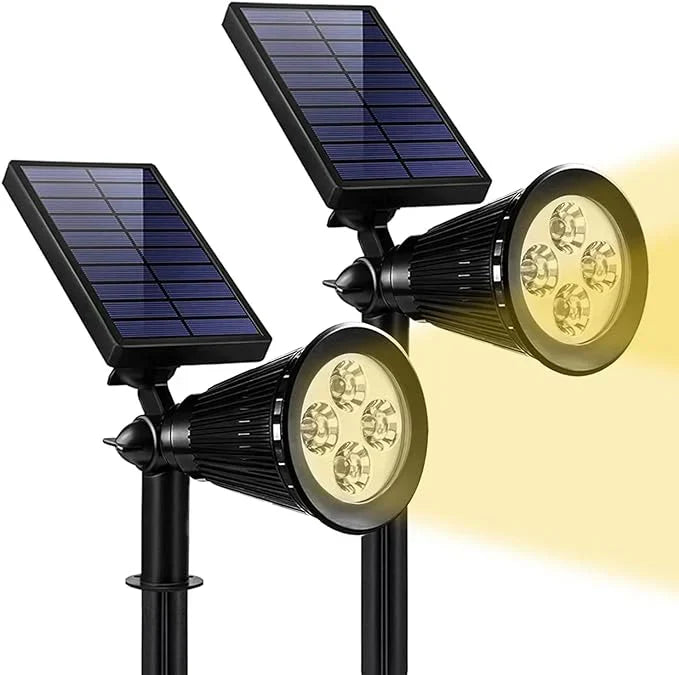 Solar-Wegleuchte mit hellem LED Licht, flexibel einstellbarer Gartenstrahler für optimale Ausleuchtung.