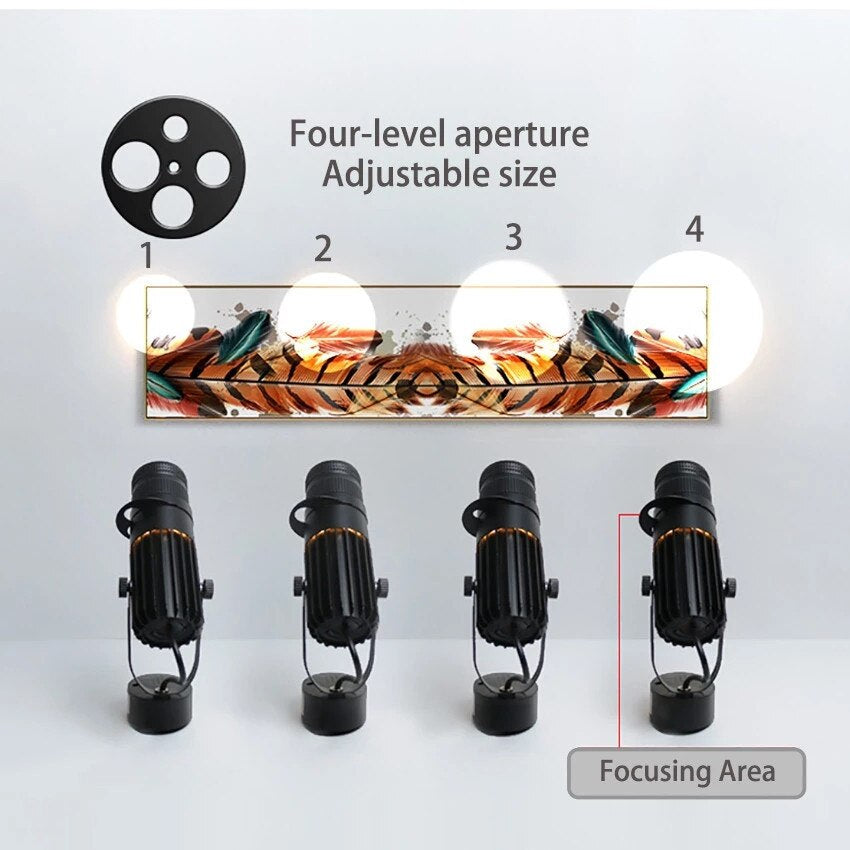 Dimmbarer LED-Deckenstrahler für moderne Innenbeleuchtung, ideal als Akzentlicht im Wohnzimmer oder Laden.