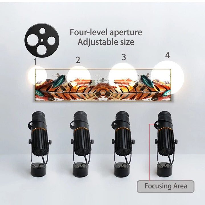 Dimmbarer LED-Deckenstrahler für moderne Innenbeleuchtung, ideal als Akzentlicht im Wohnzimmer oder Laden.