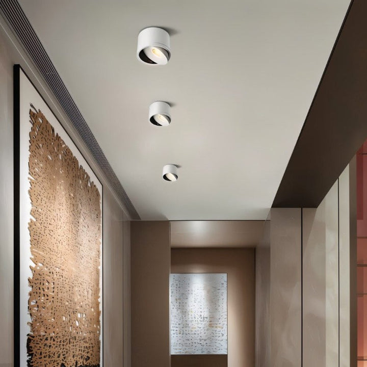 Modernes LED Downlight aus hochwertigem Aluminium, verstellbar für präzise Deckenbeleuchtung.