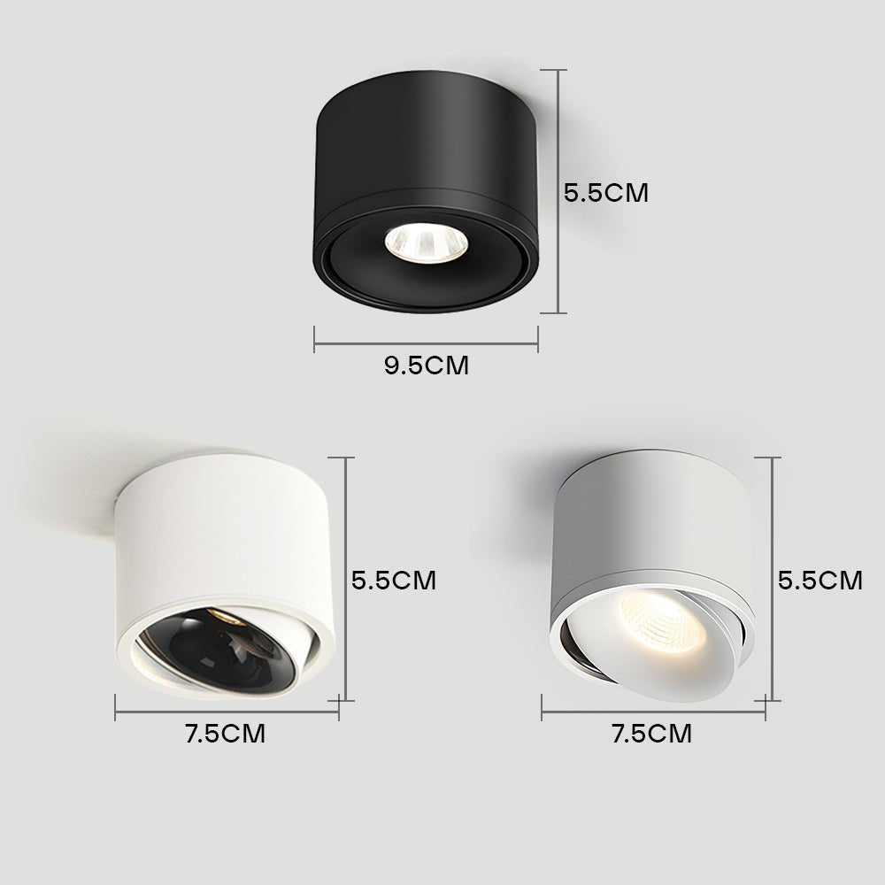 Elegantes, verstellbares LED Downlight in Aluminium für moderne Innenraum-Deckenbeleuchtung.