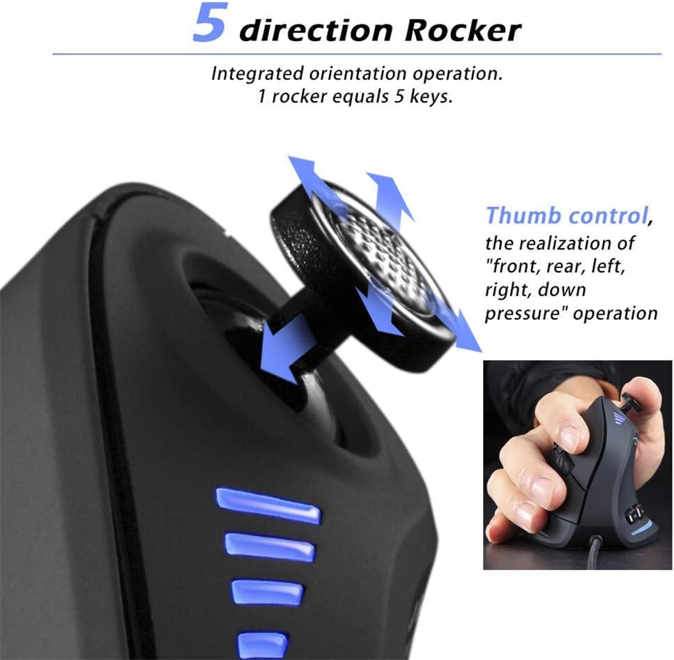 Komfortable vertikale Gaming Maus mit Joystick & RGB. Optimiert für Ergonomie und Höchstleistung beim Spielen.