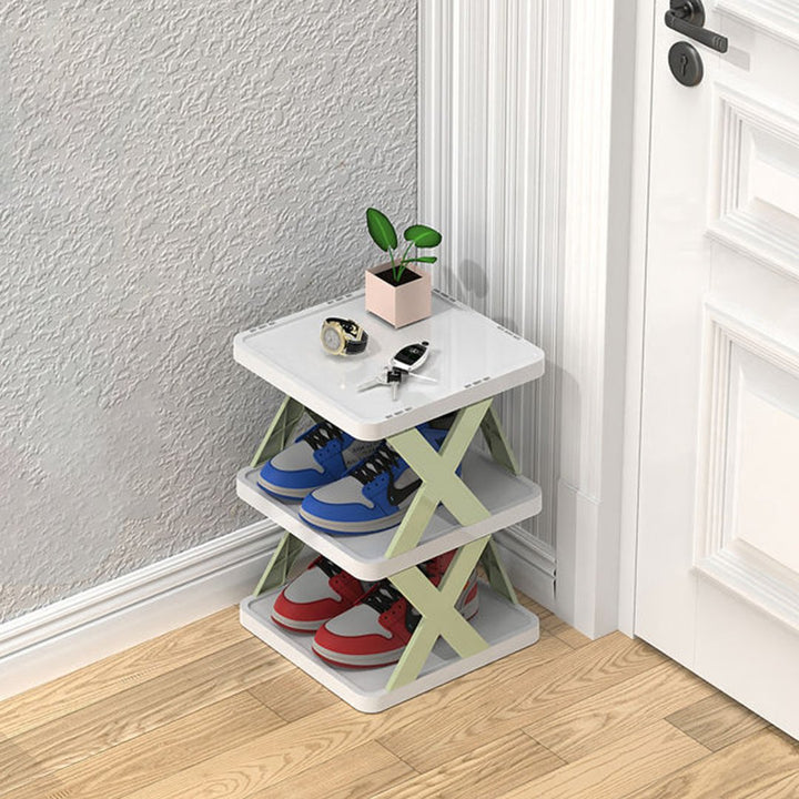 Vertikales Schuhregal mit einfacher Montage, sorgt für sofortige Schuhorganisation.