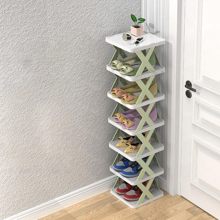Schuhregal, mehrstufig und vertikal, bietet exzellente Aufbewahrung für jede Schuhgröße.