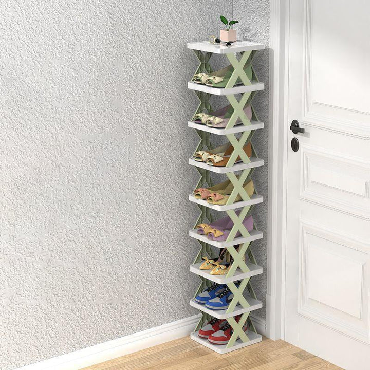 Stabiles mehrstufiges Schuhregal für den Flur; hält Ihre Schuhe ordentlich und griffbereit.