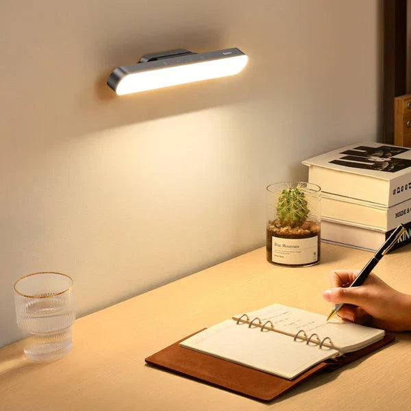 Vielseitige dimmbare magnetische LED Schreibtischlampe mit Touch-Sensor. Kabellos, augenschonend für Büro & Heim.