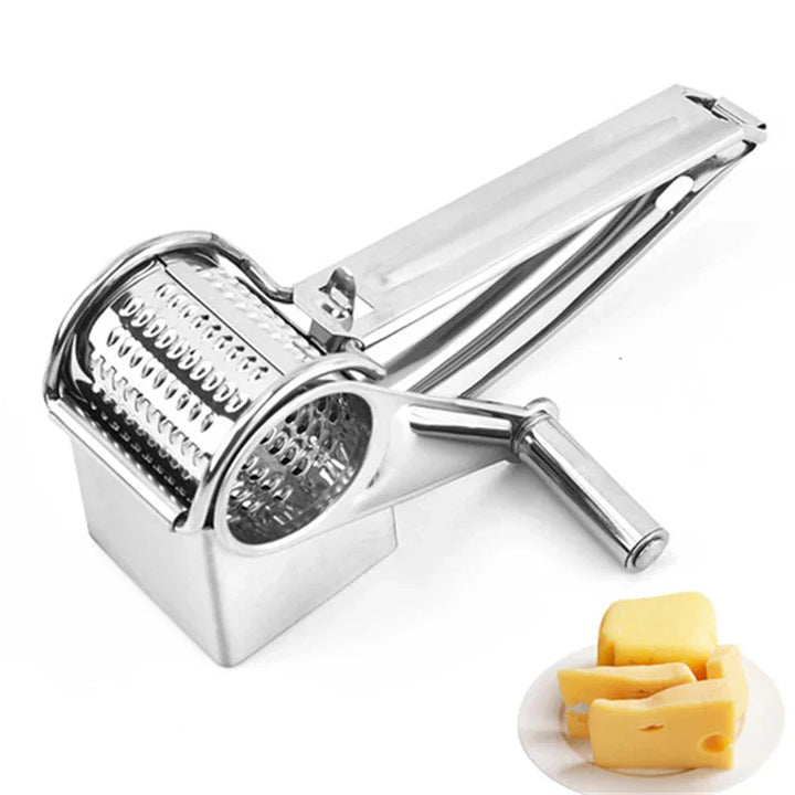 Ergonomische Dreh-Käsereibe für feine Parmesanraspeln, Nüsse oder frisches Gemüse in der Küche.