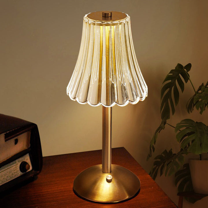 Kabellose LED Tischlampe mit USB-Akku, dimmbar, Retro-Stil für flexible Beleuchtung & Dekoration.