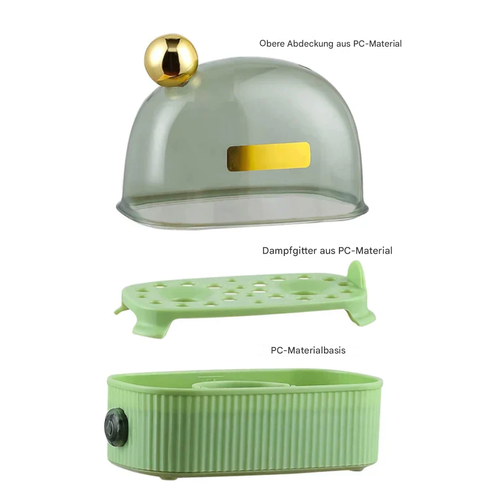 Retro Eierkocher für 2 Eier, elektrisch mit Automatik. Moderner Küchenhelfer im Vintage-Design für dein Frühstück.