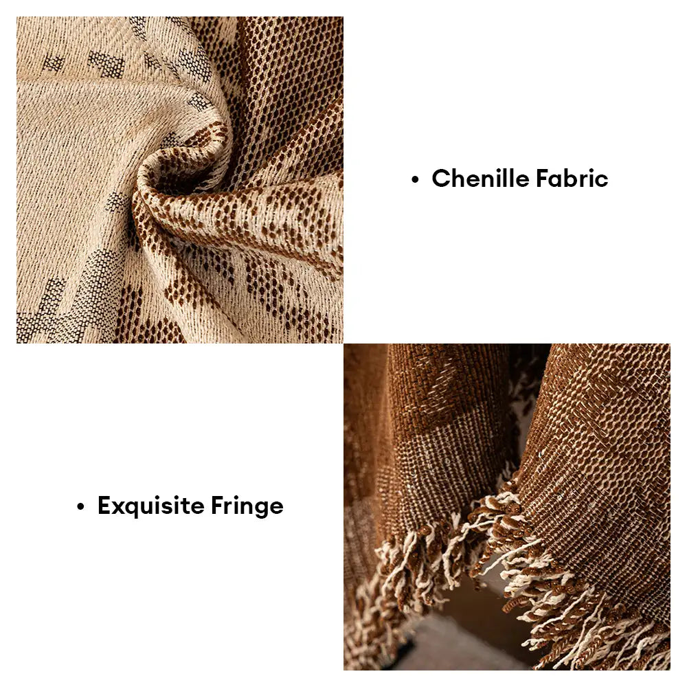 Waschbarer Sofabezug mit Vintage-Jacquard, botanischem Chenille-Design, für stilvolle Heimtextilien.