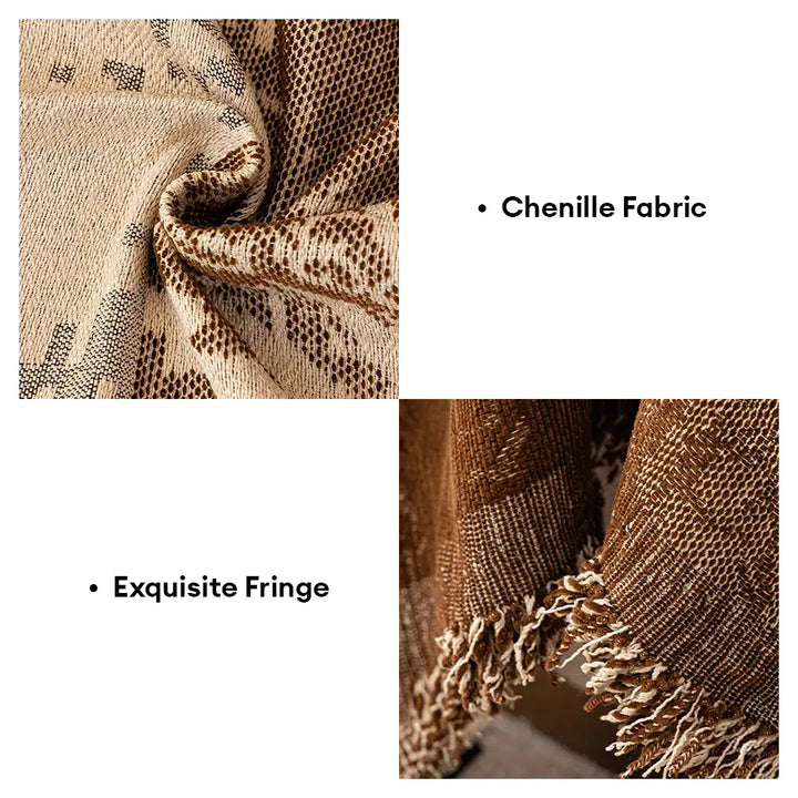 Waschbarer Sofabezug mit Vintage-Jacquard, botanischem Chenille-Design, für stilvolle Heimtextilien.