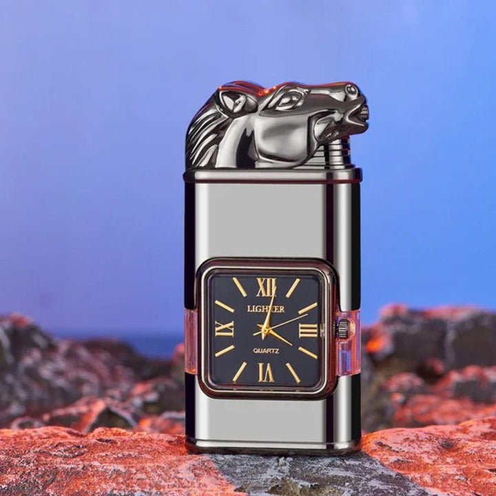 Exklusives Vintage Taschenfeuerzeug, Jetflamme, ideale Geschenkidee für Herren, Butanbetrieben.