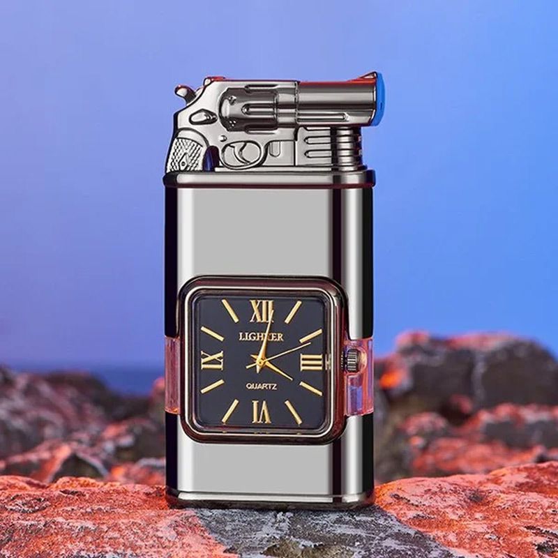 Robustes Zinklegierung Taschenfeuerzeug mit Jetflamme, Vintage-Stil, nachfüllbar, für Herren.