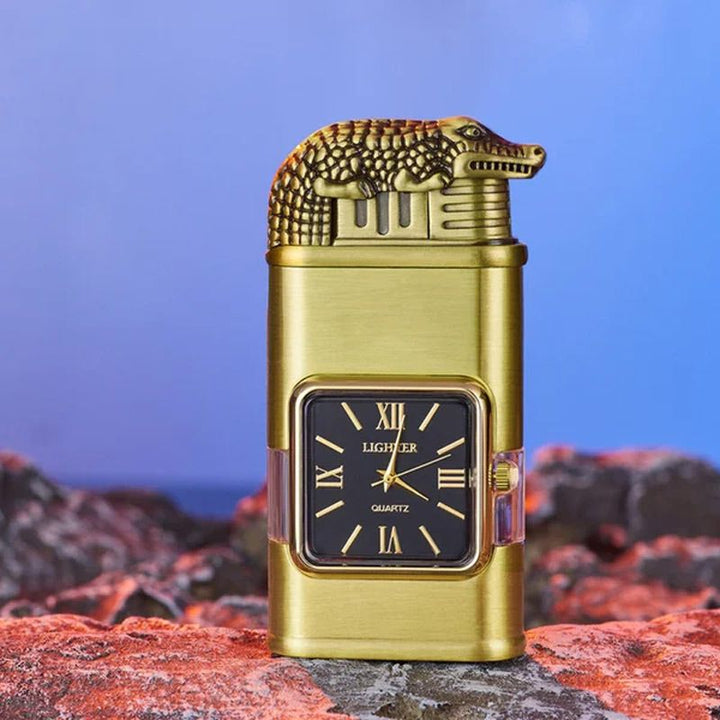 Herren Sturmfeuerzeug mit sichtbarer Jetflamme, Vintage-Design, nachfüllbar, elegantes Accessoire.
