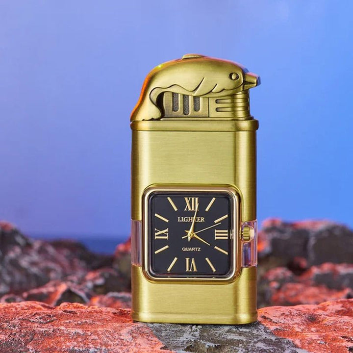 Hochwertiges Vintage Jetflamme Feuerzeug für Herren, kreatives Design, butanbetrieben, Zinklegierung.