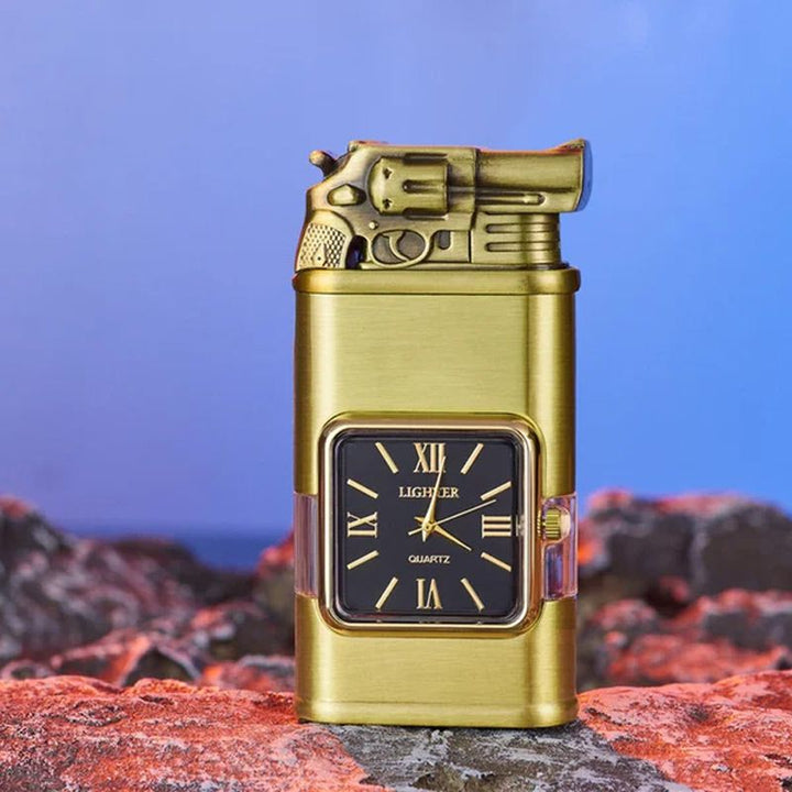 Einzigartiges Vintage Jetflamme Sturmfeuerzeug, Butan, nachfüllbar, Herrenaccessoire mit kreativem Twist.