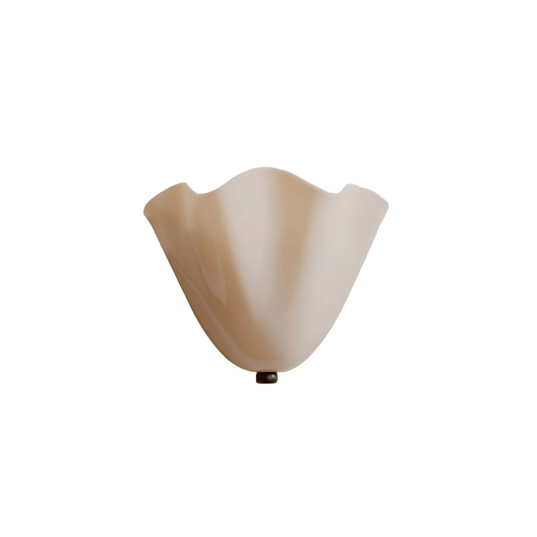 Warmes, stimmungsvolles LED Licht von Vintage Buntglas Wandlampe im Art Deco Design.