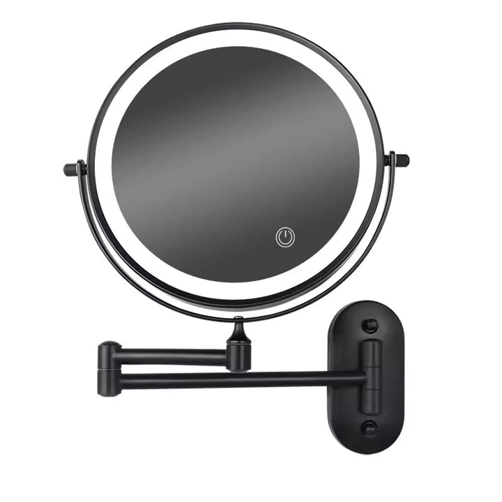 Wiederaufladbarer VisoGlow LED-Kosmetikspiegel mit Touchsteuerung. Wähle aus 3 Lichtfarben für dein Make-up.