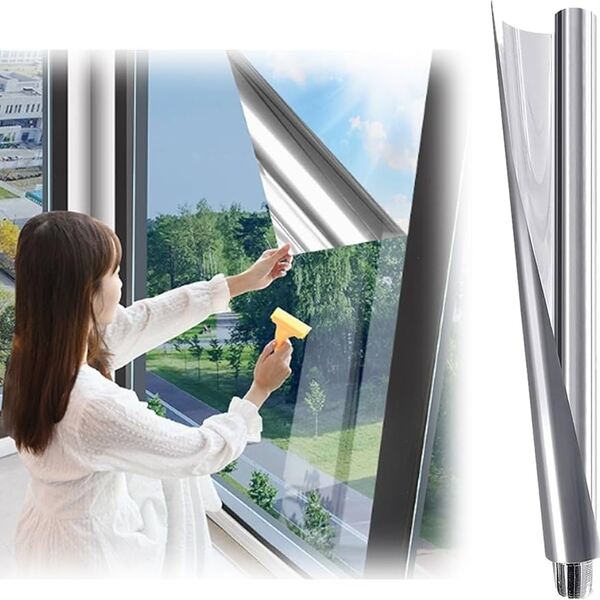 Moderne Spiegelfolie als Heimdekor & funktionaler Fensterschutz, verbessert Wohnklima.