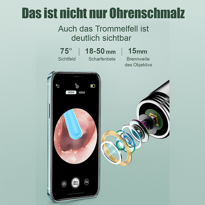 Wiederaufladbarer visueller Ohrreiniger mit HD-Kamera, smartes Gadget für sichere und komfortable Ohrhygiene zu Hause.