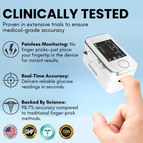 Medizinisches VitalCheck Pro Pulsoximeter. Präzises Messgerät für SpO₂, Herzfrequenz und Vitalwerte, ideal für Gesundheit.