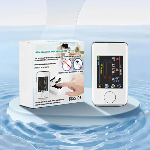 Wiederaufladbares VitalCheck Pro Pulsoximeter. Kompaktes SpO₂ und Herzfrequenz Messgerät für unterwegs und Fitness.