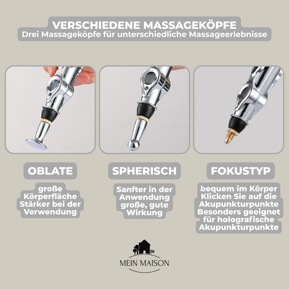 Person wendet VitaPulsar Elektrotherapiegerät auf Schulter an. Fördert Muskelentspannung & Schmerzlinderung aktiv.