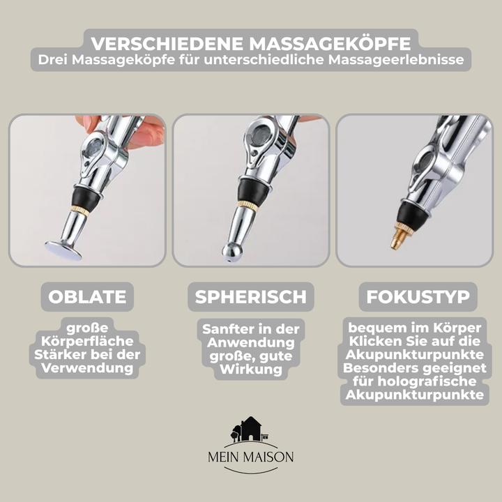 Person wendet VitaPulsar Elektrotherapiegerät auf Schulter an. Fördert Muskelentspannung & Schmerzlinderung aktiv.