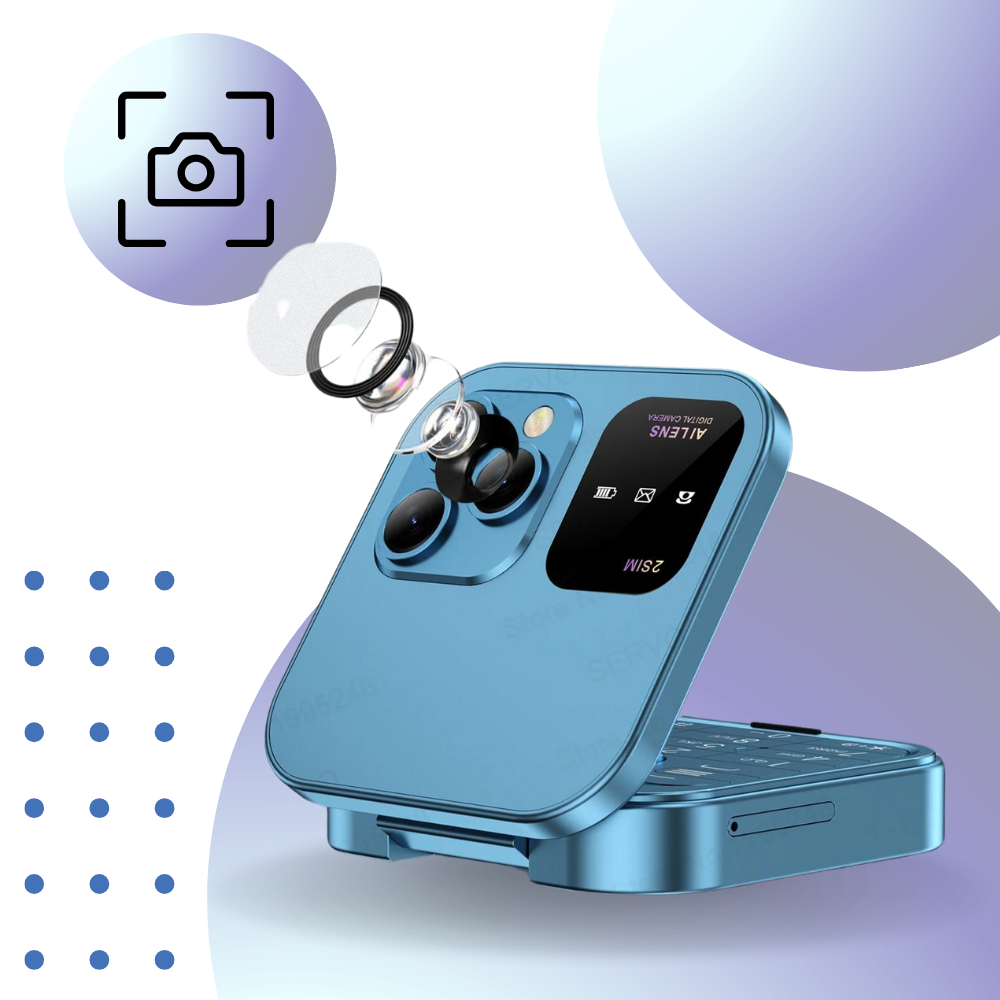 Klapphandy Vivolux mit Dual-SIM Funktion. Faltbares Mobiltelefon, ideal für Reisen.