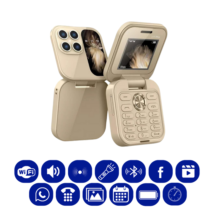 Langlebiges Vivolux Klapphandy mit langer Akkulaufzeit. Kompaktes Dual-SIM Mobiltelefon für jeden Tag.