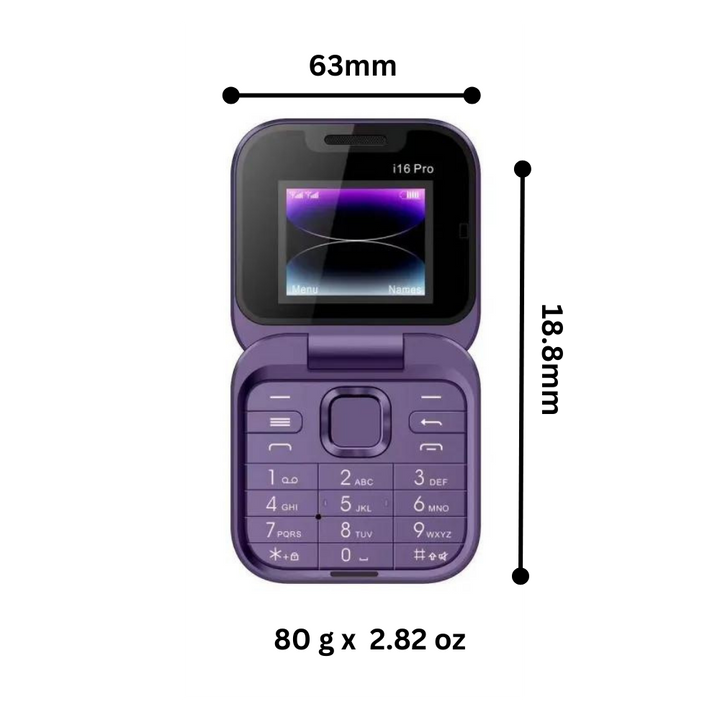 Seniorenhandy Vivolux mit Tasten, faltbar und kompakt. Einfaches Dual-SIM Mobiltelefon.
