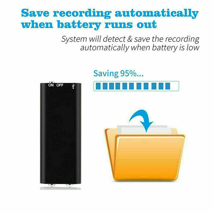 Kompaktes 8GB Audioaufnahmegerät mit USB-Funktion. Perfekt für Interview- oder Meeting-Protokolle.