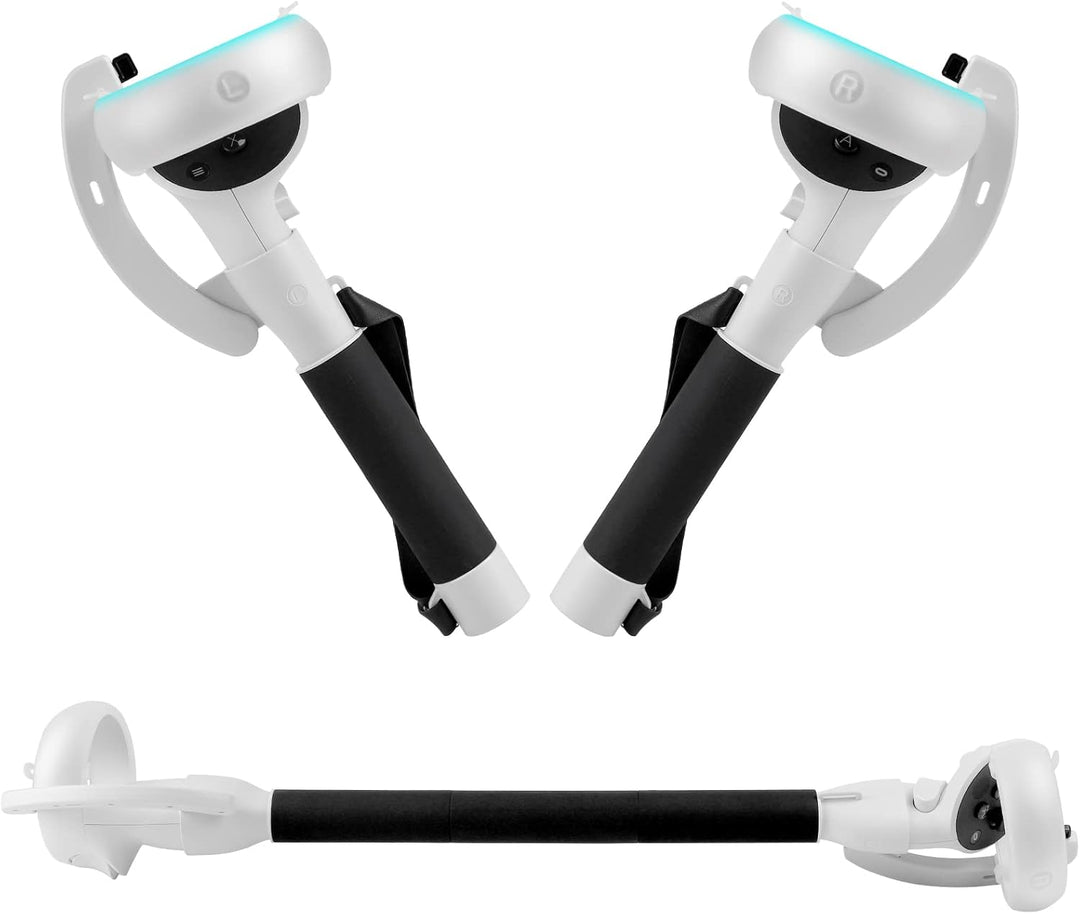 VR-Controller-Verlängerungsgriffe für Meta Quest 2. Optimale Ergonomie für immersives VR-Gaming & Sportspiele.