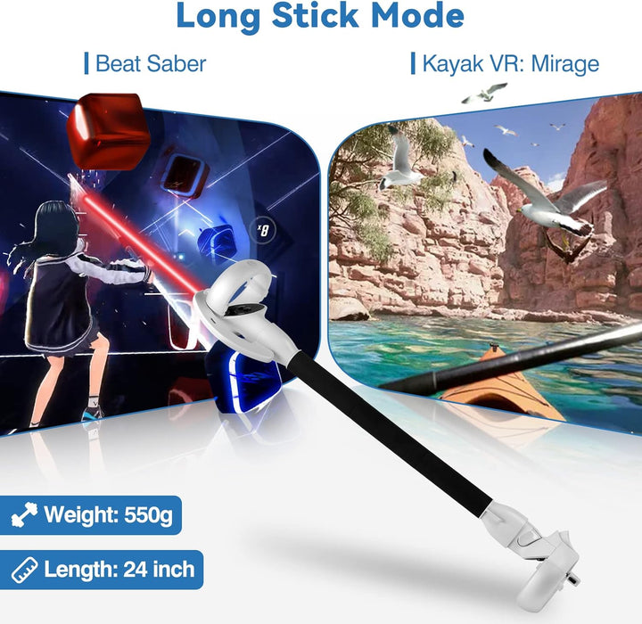 VR-Controller-Verlängerungsgriffe für Meta Quest 2. Perfekt für VR-Gaming und eine intensivere Spielerfahrung.