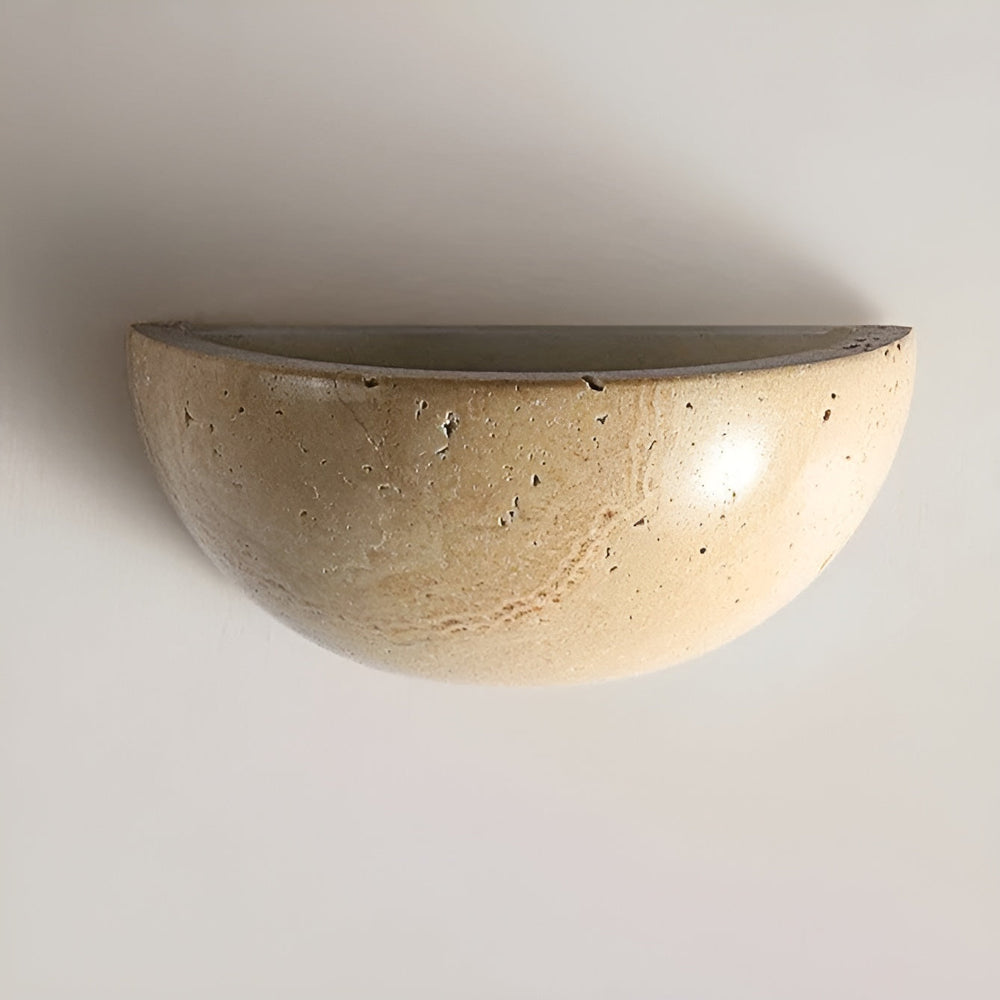 Minimalistische Wabi-Sabi Halbkreis Wandleuchte mit LED-Beleuchtung für gemütliches Schlafzimmer-Ambiente.