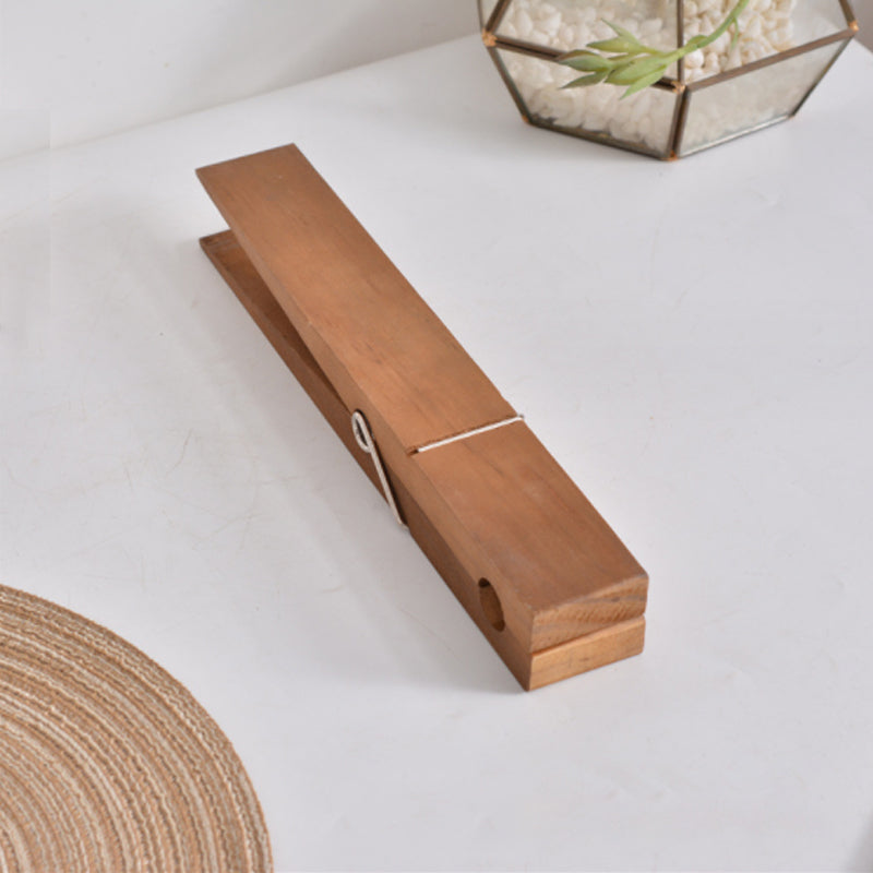 Stylischer Wäscheklammer-Handtuchhalter aus Holz, selbstklebend, für Badezimmer-Deko.