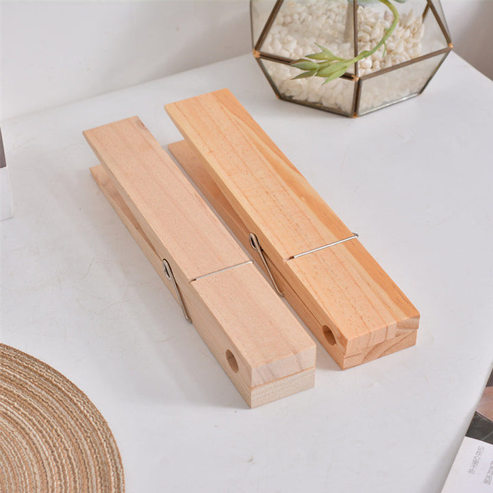 Praktischer Wandhalter aus Holz für Handtücher, Wäscheklammer-Stil, selbstklebend.