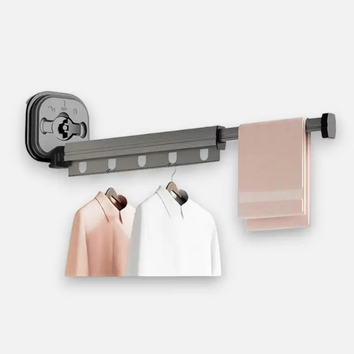 Innovativer Wand-Wäschetrockner mit starkem Saugnapf-System, stabil und bohrfrei für Mietwohnungen.