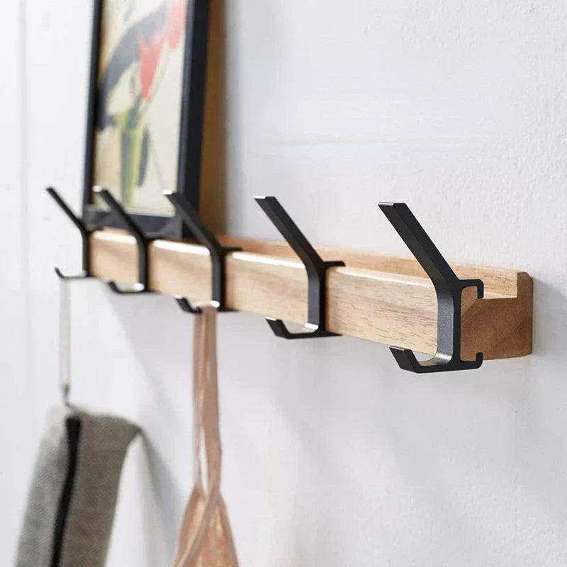 Wandgarderobe mit beweglichen Doppelhaken, skandinavisch & modern, platzsparend für Flur.