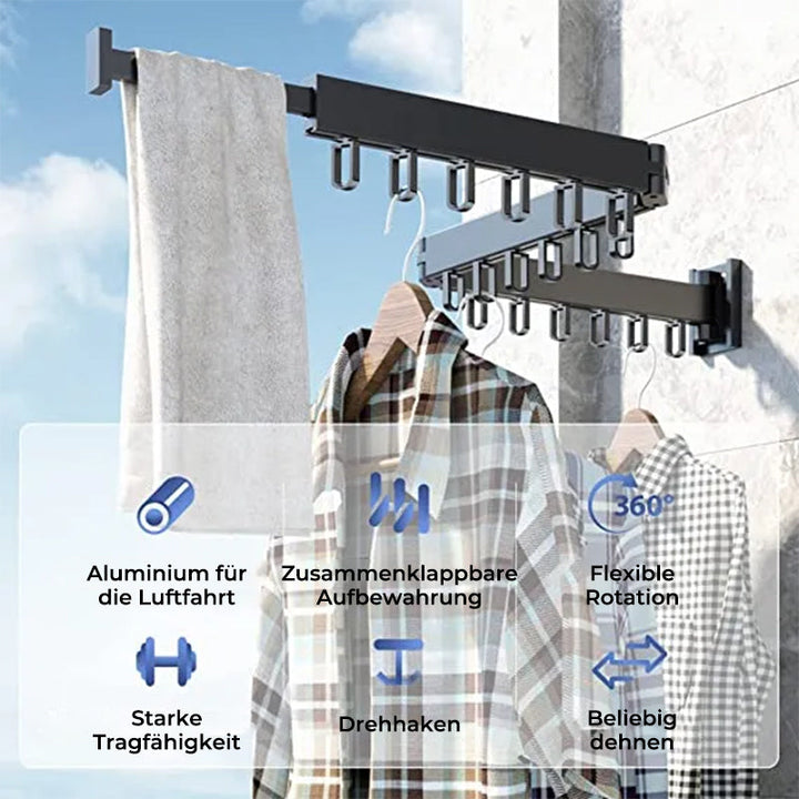 Optimaler wandmontierter Kleiderständer für einfache Kleider-Organisation im Zuhause, platzsparend klappbar.