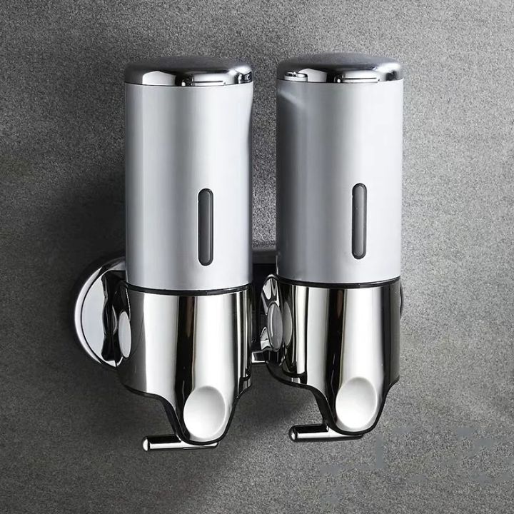 Zeitloser Wandseifenspender Edelstahl Silber, praktisches Design für Flüssigseife.