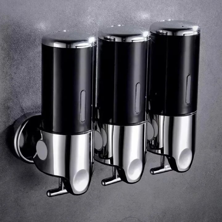 Wandmontierter Flüssigseifenspender Edelstahl, Silber, minimalistisches Design für Bad.